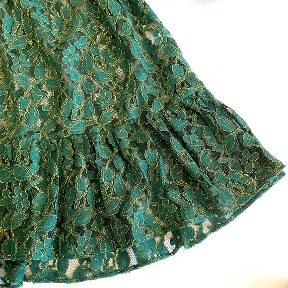 Michael Kors forest green lace blouse size S - Picture 4 of 6